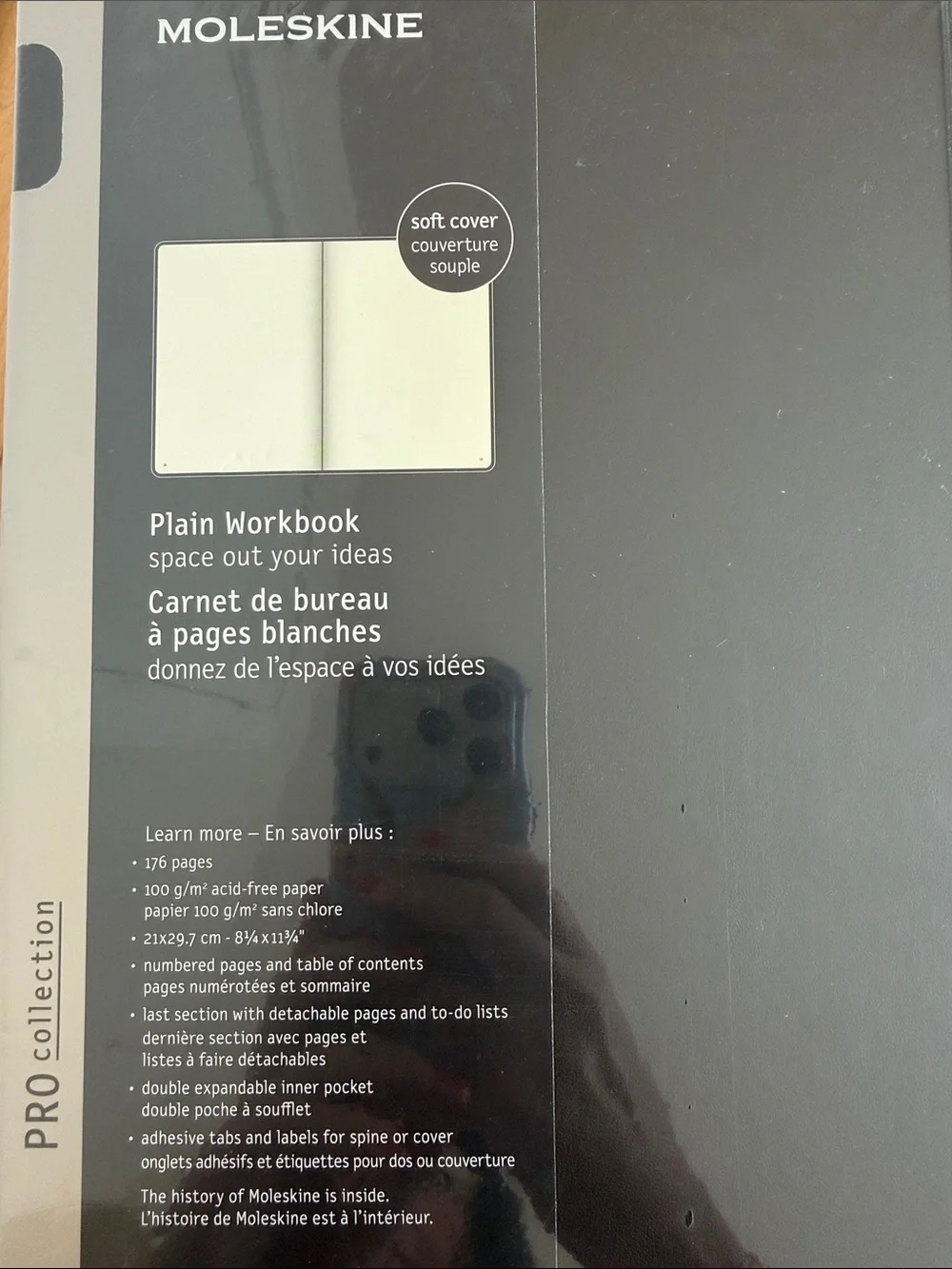 Moleskine Black Plain Workbook - Soft Cover with Elastic Band